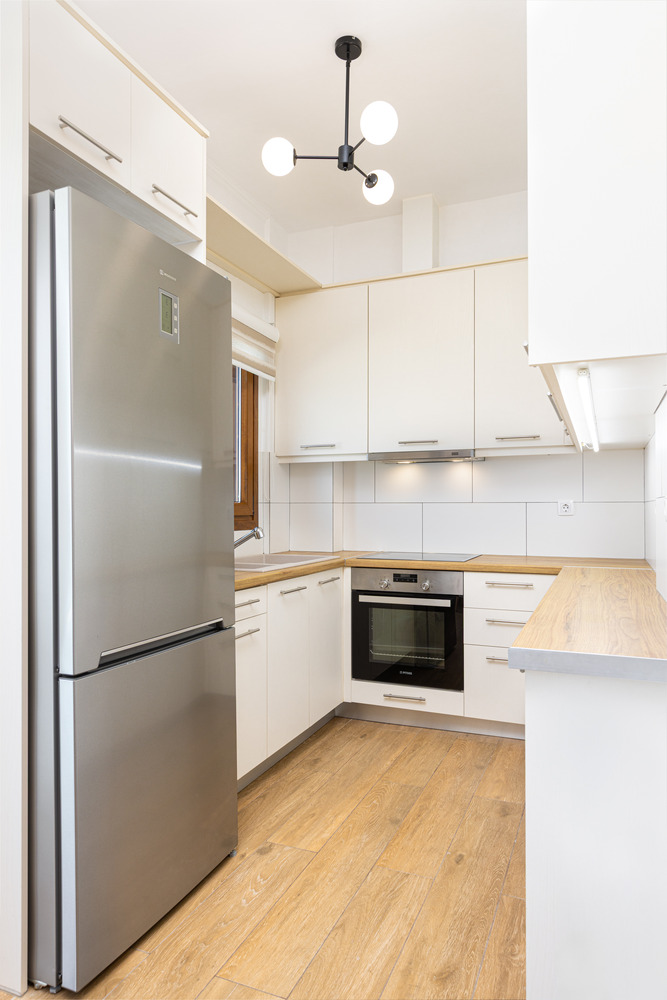 Fully equipped modern kitchen with appliances at Azzure Studio in Kokkari Samos